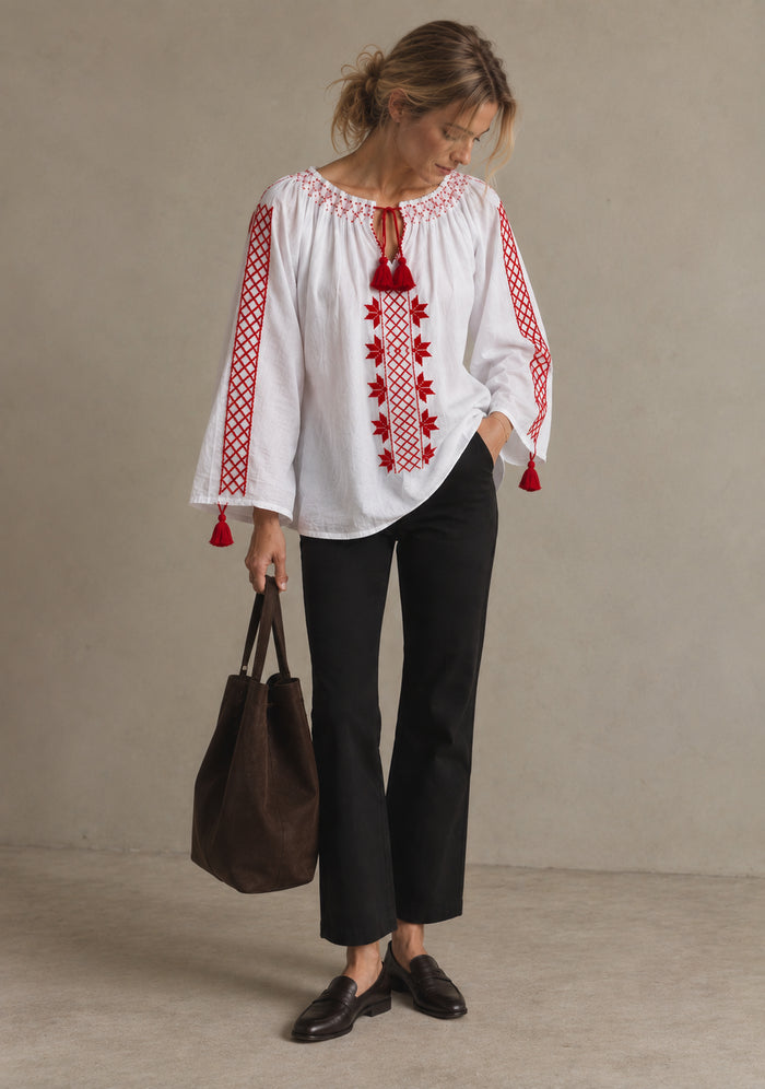 Blouse DOINA — Treillis et étoiles rouges