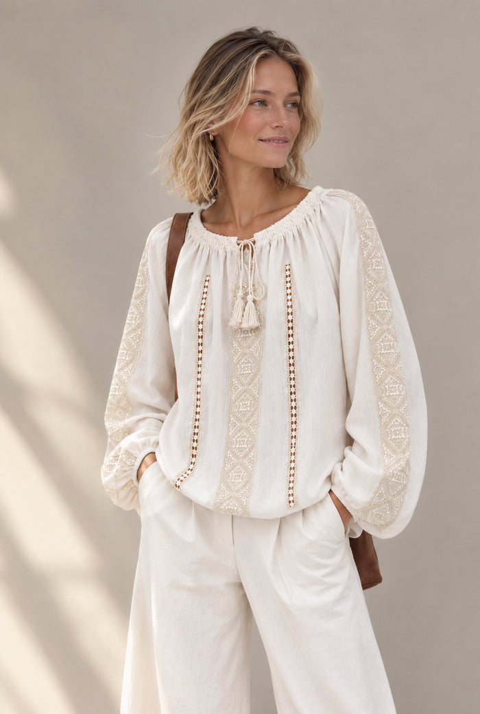 Blouse IELE — Dentelle écrue