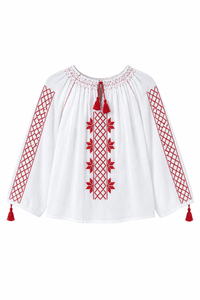 Blouse DOINA — Treillis et étoiles rouges
