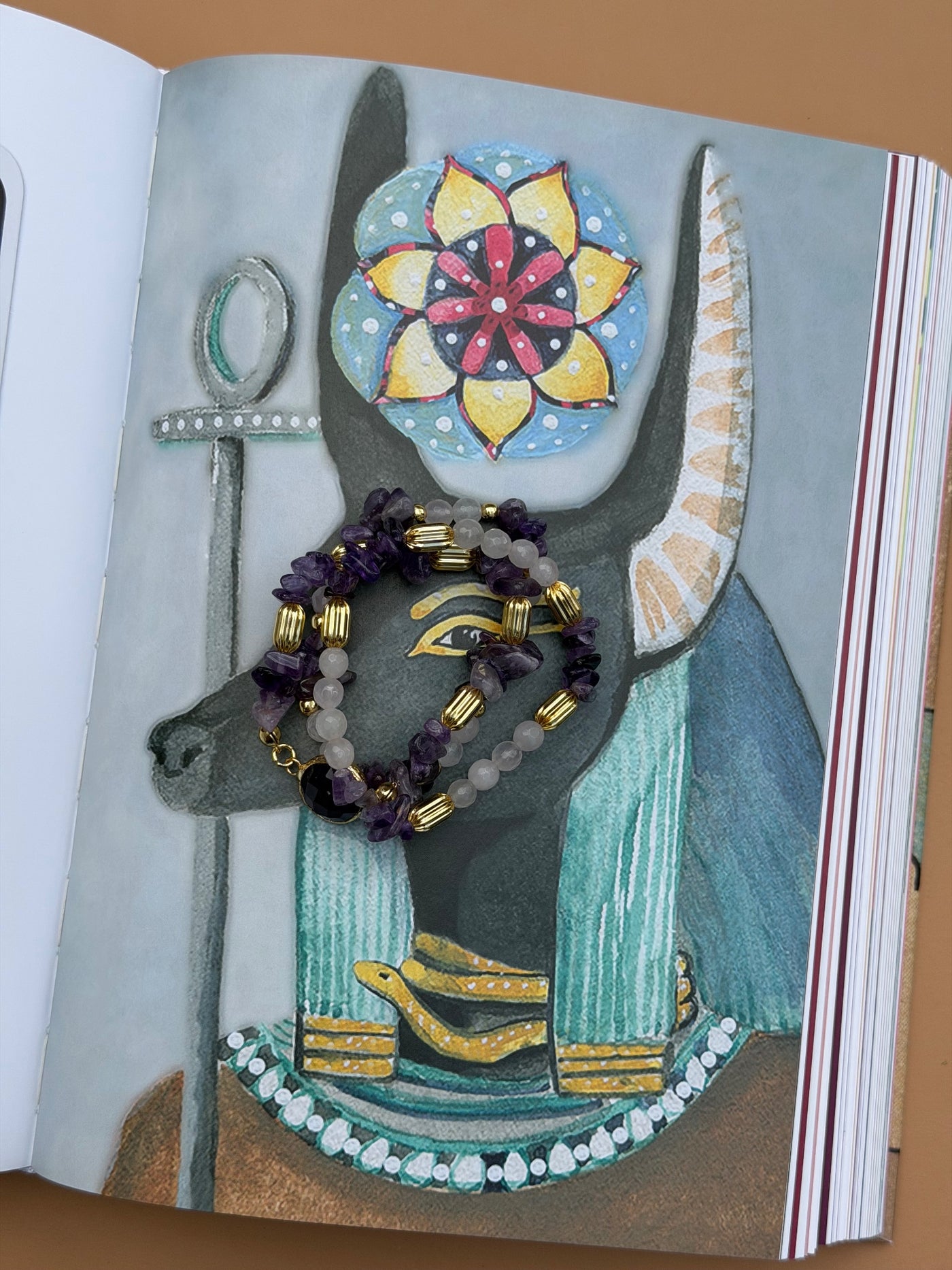 BRACELET AMÉTHYSTE & QUARTZ ROSE