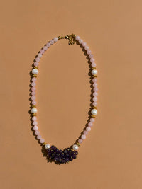 COLLIER QUARTZ ROSE & AMÉTHYSTE
