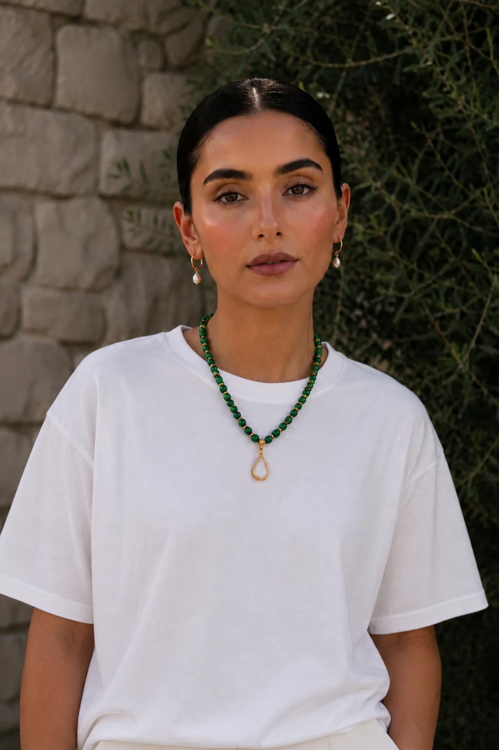 COLLIER JADE & NACRE
