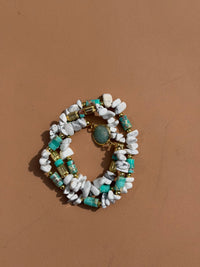 BRACELET HOWLITE & AMAZONITE