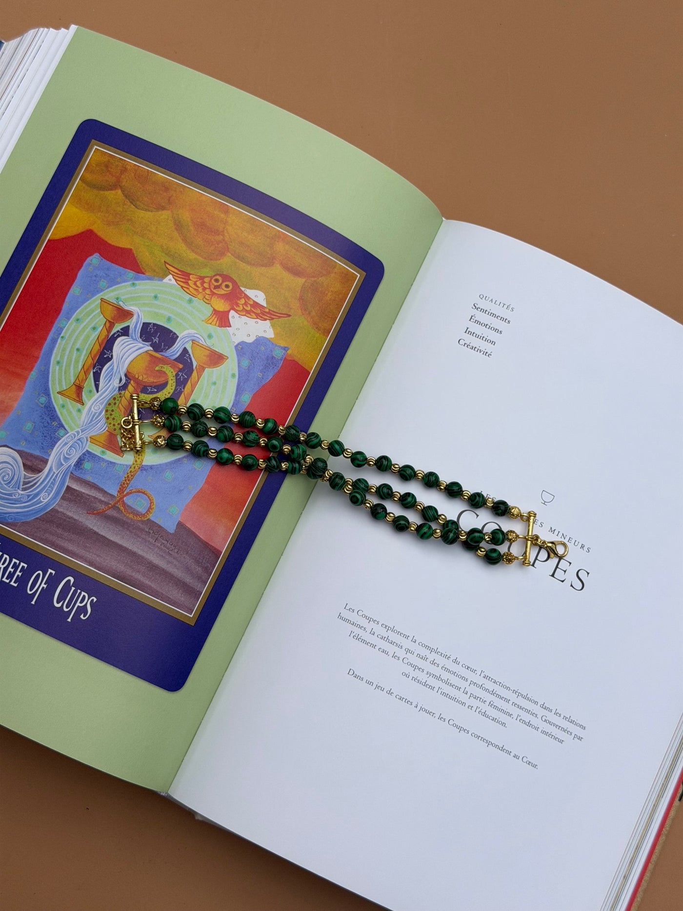 BRACELET MALACHITE TRIPLE RANG