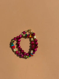 BRACELET ŒIL DE TIGRE FUCHSIA